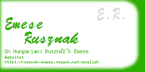 emese rusznak business card